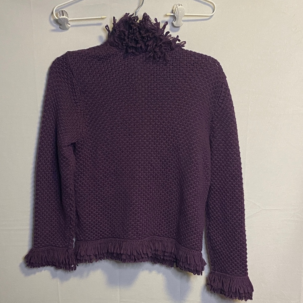 Jones New York Deep Purple Fringe Cardigan - Picture 6 of 6